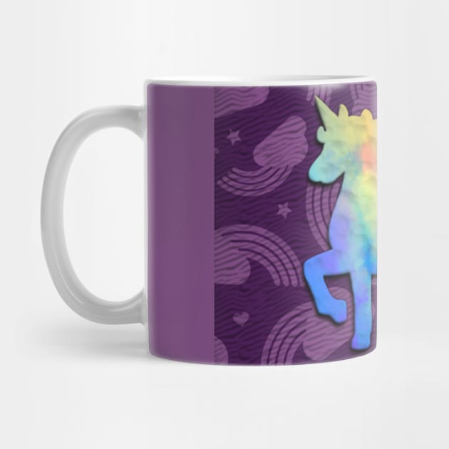 Colorful unicorn in purple yellow orange green blue pink by KK-Royal